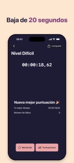La pantalla de resultados con un nuevo récord