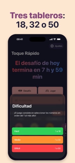 Elección entre los tableros fácil, medio y difícil